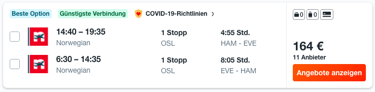 Günstige Skandinavien Flüge