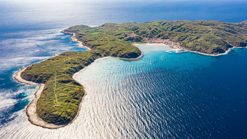 Blick über die Insel Susak in Kroatien