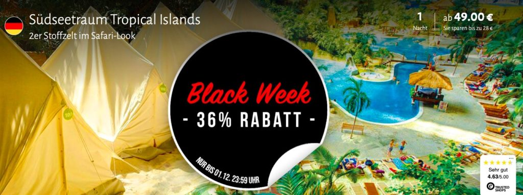 Tropical Islands mit Zelt