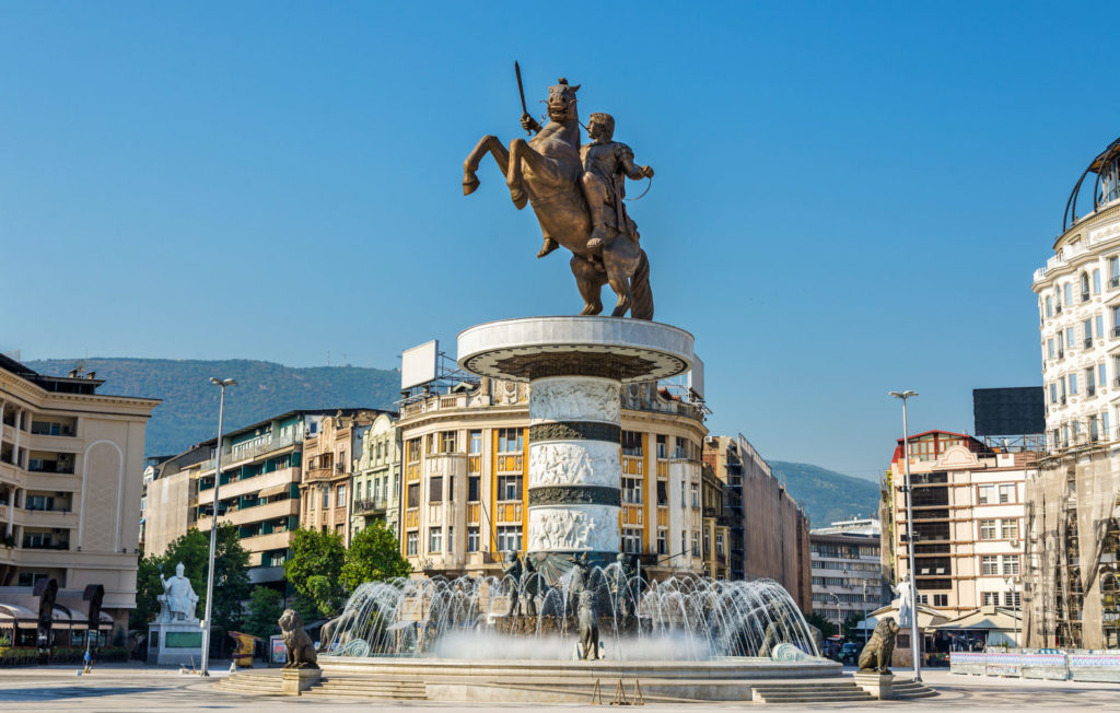 Alexander der Große Denkmal in Skopje, Nordmazedonien