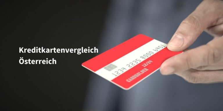 Ein Bild von einer Hand die eine Kreditkarte hält, die in den Farben der österreichischen Flagge gehalten ist