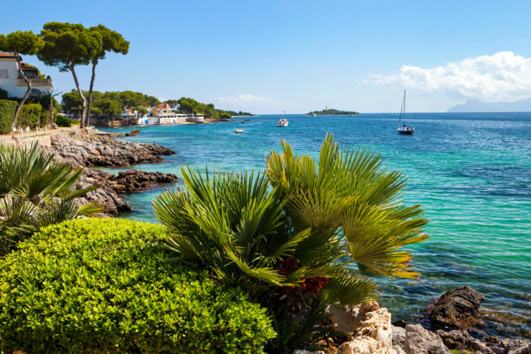 Aucanada Strand in der Nähe von Alcudia, Mallorca, Balearen, Spanien