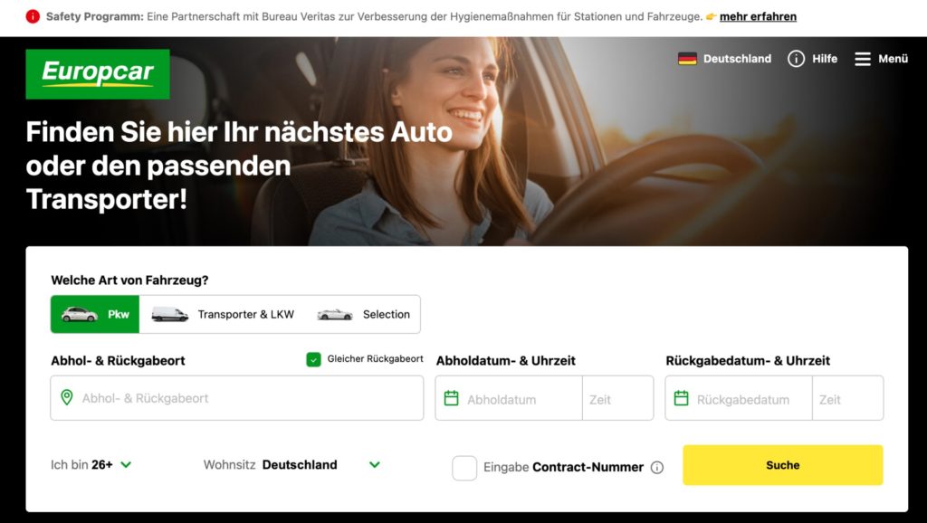 Europcar Startseite