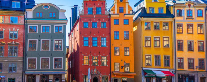 Bunte Häuser in Gamla Stan, Stockholm