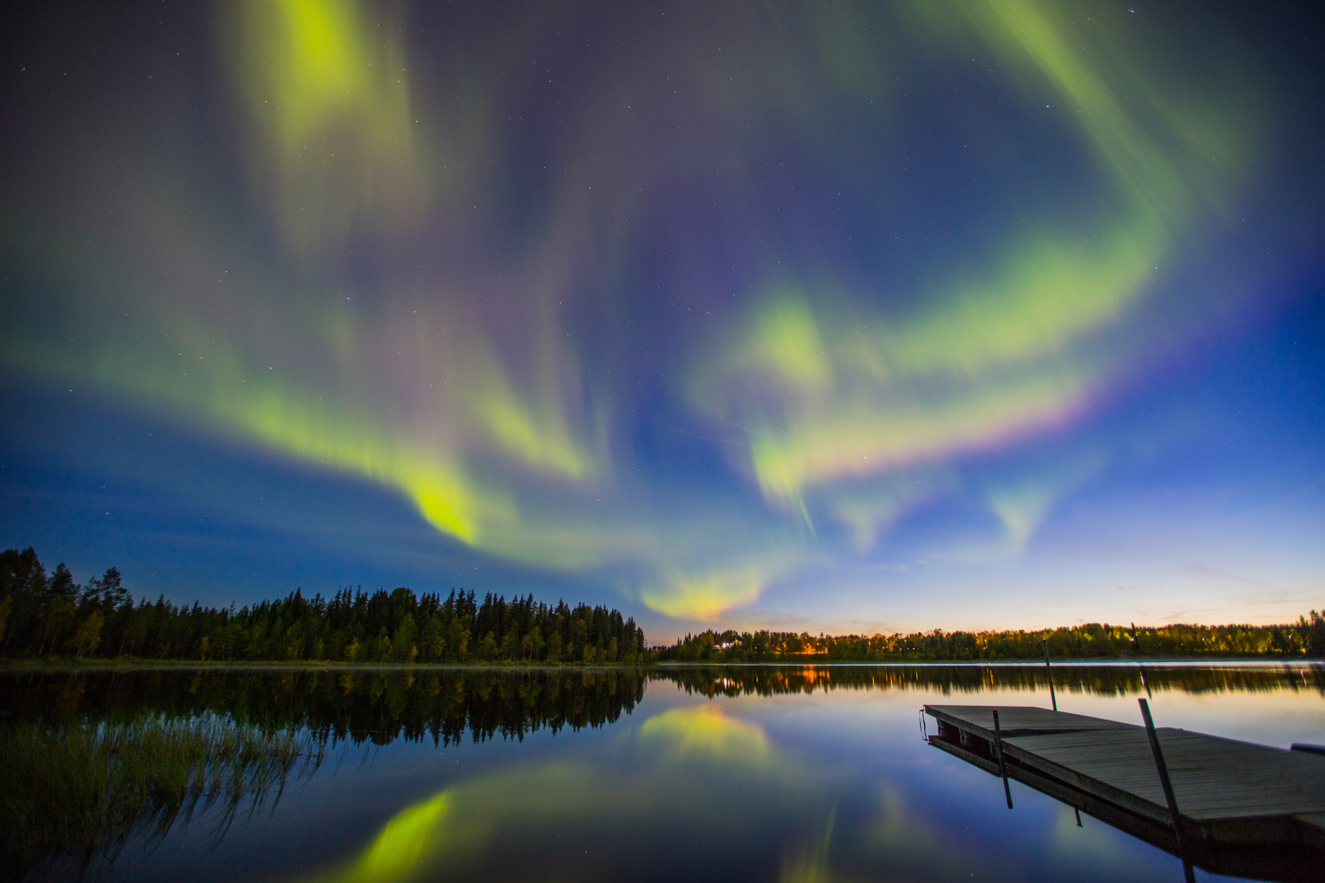 Nordlichter über Kiruna, Lappland Schweden