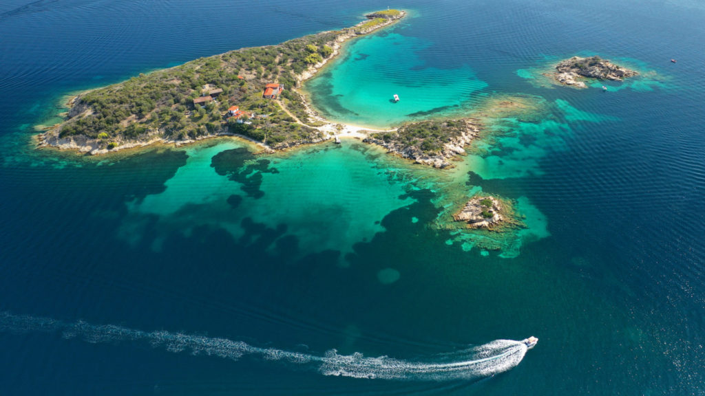 Griechenland, Chalkidiki, Vourvourou, Lagune