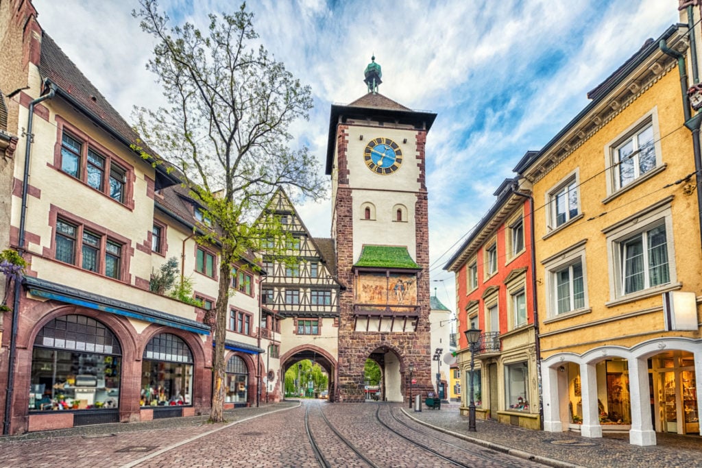 Schwabentor, ,Historical,City,Gate,In,Freiburg,Im,Breisgau,,Baden wurttemberg,