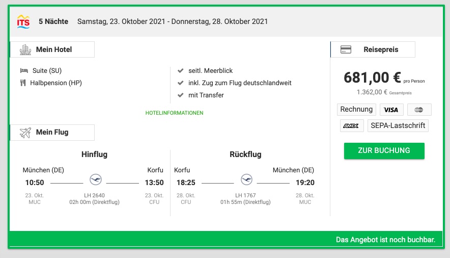 Reise nach Korfu