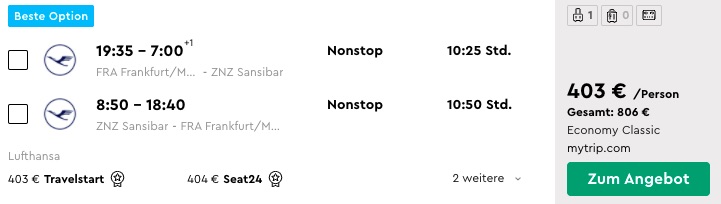 Urlaub auf Sansibar