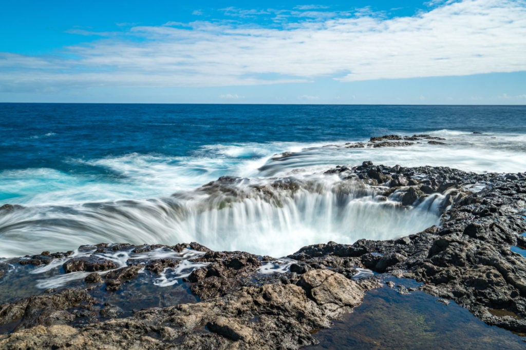 Spanien, Gran Canaria, Wasserloch El Bufadero