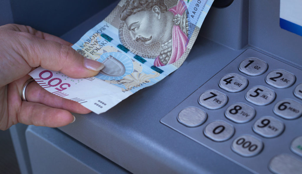 Euro in Zloty wechseln, Zloty, Geldautomat