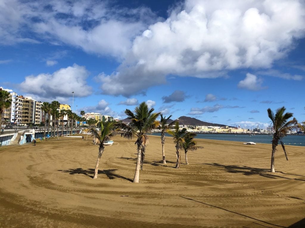 Alcaravaneras Strand, Las Palmas, Gran Canaria, Kanarische Inseln, Spanien, Urlaub
