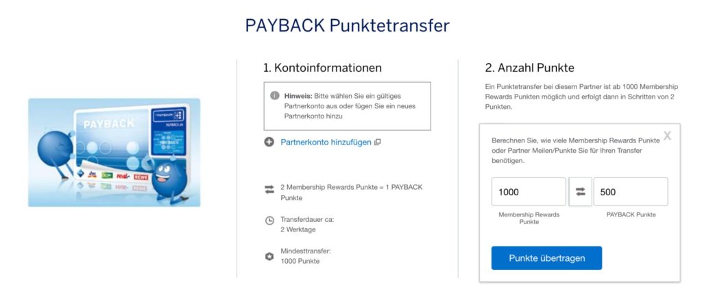Membership Rewards Punkte zu Payback transferieren