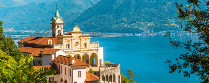 Schweiz, Tessin, Locarno, Wallfahrtskirche Madonna del Sasso