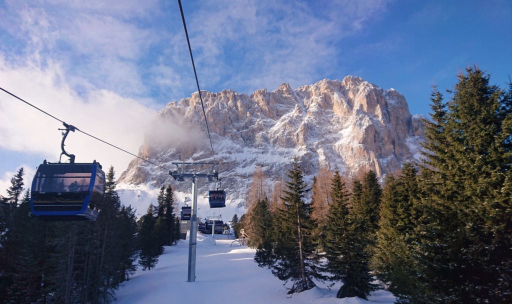 Italien, Südtirol, Val Gardena, Skifahren in Gröden