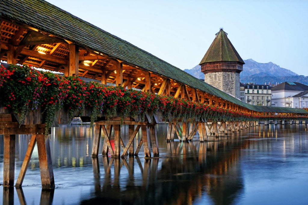 Schweiz, Kapellbrücke in Luzern