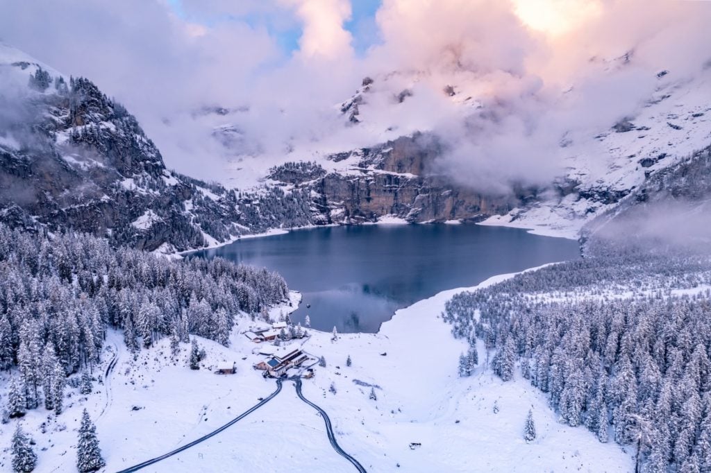 Schweiz, Winter, Oeschinensee