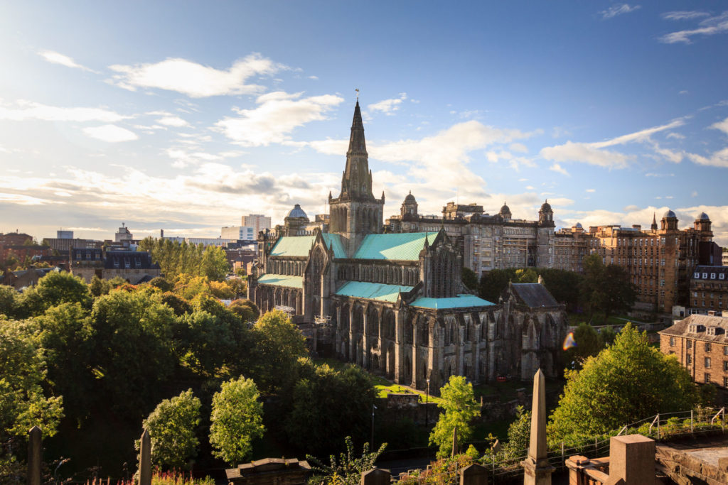 Schottland, Blick auf die Kathedrale von Glasgow