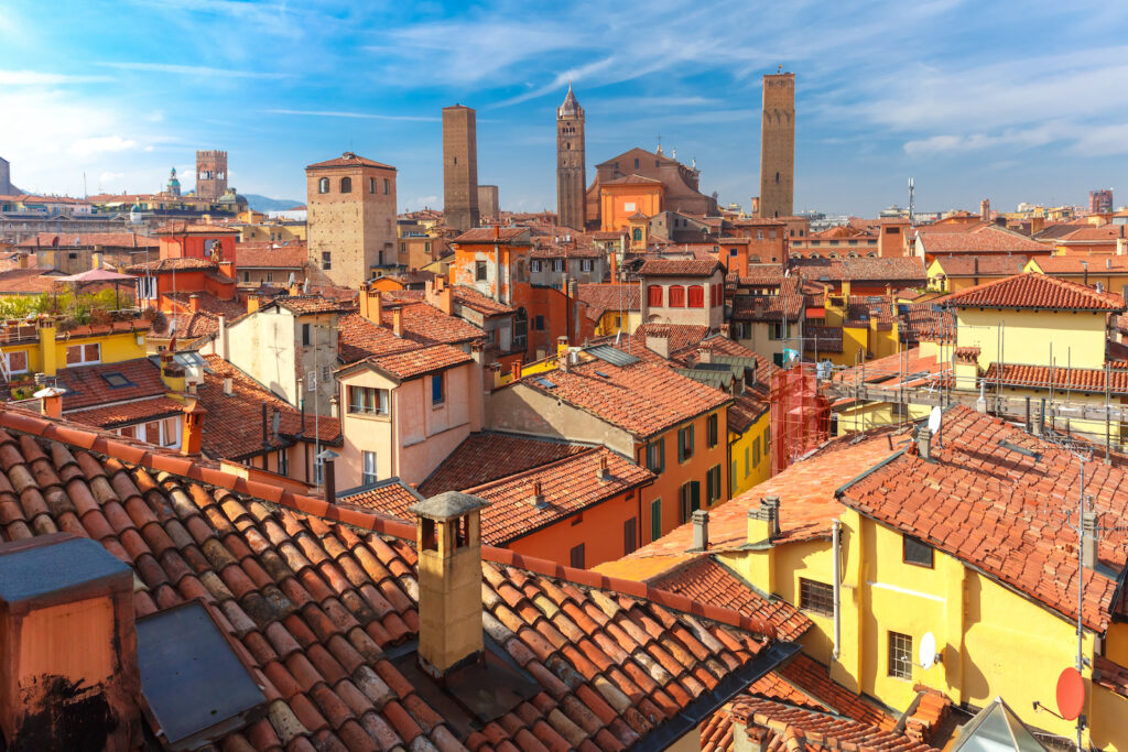 Italien, Bologna, Ausblick über die Altstadt