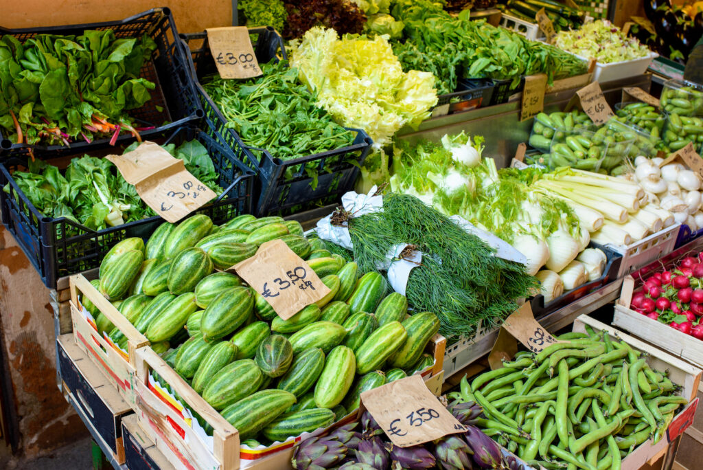 Italien, Bologna, Markt, Gemüse