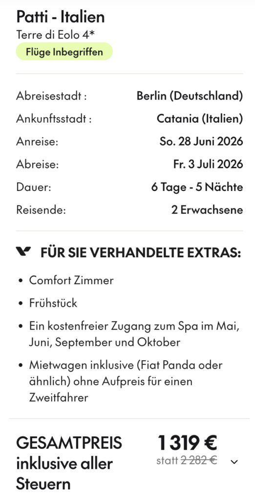 Sizilien Urlaubsdeal