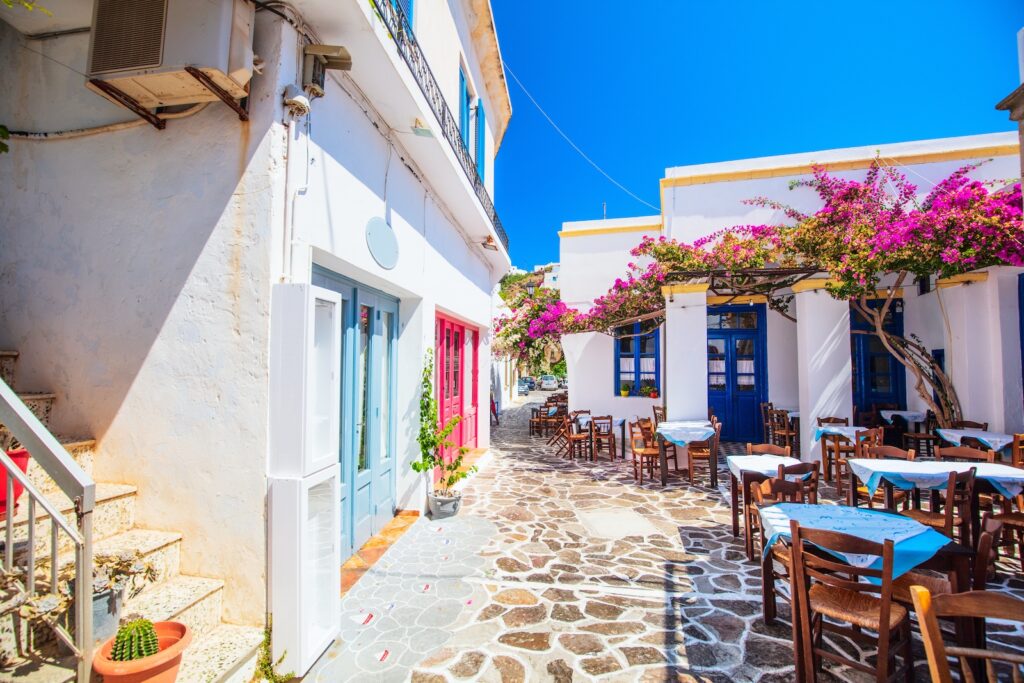 Griechenland, Milos, Taverne in Plaka