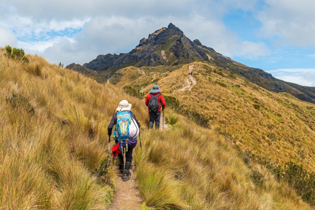 Wanderweg bei Pichincha in den Anden