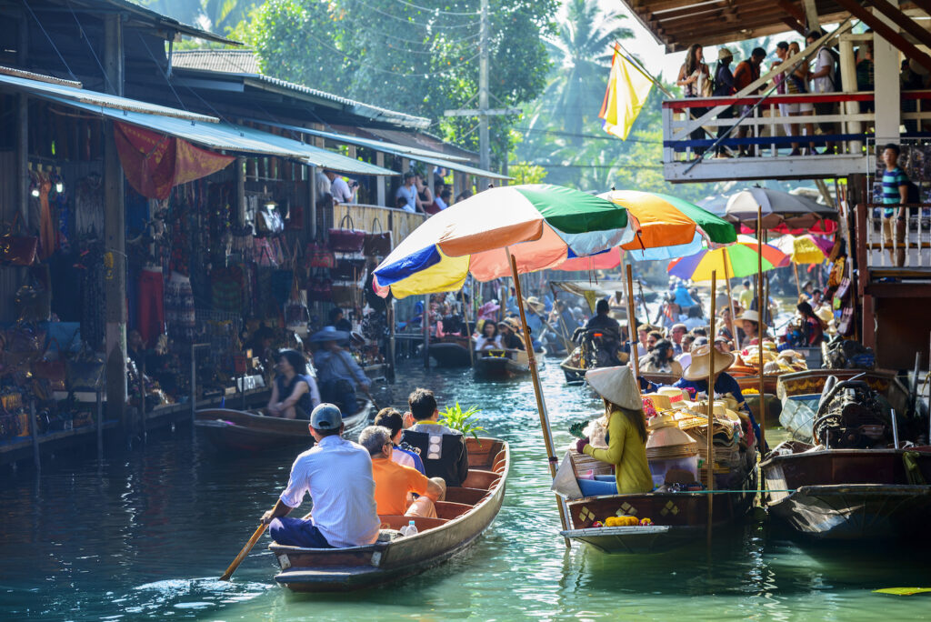 Thailand, Bangkok, Schwimmender Markt