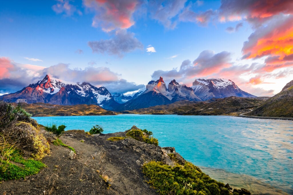 Chile, Pehoé See im Nationalpark Torres del Paine