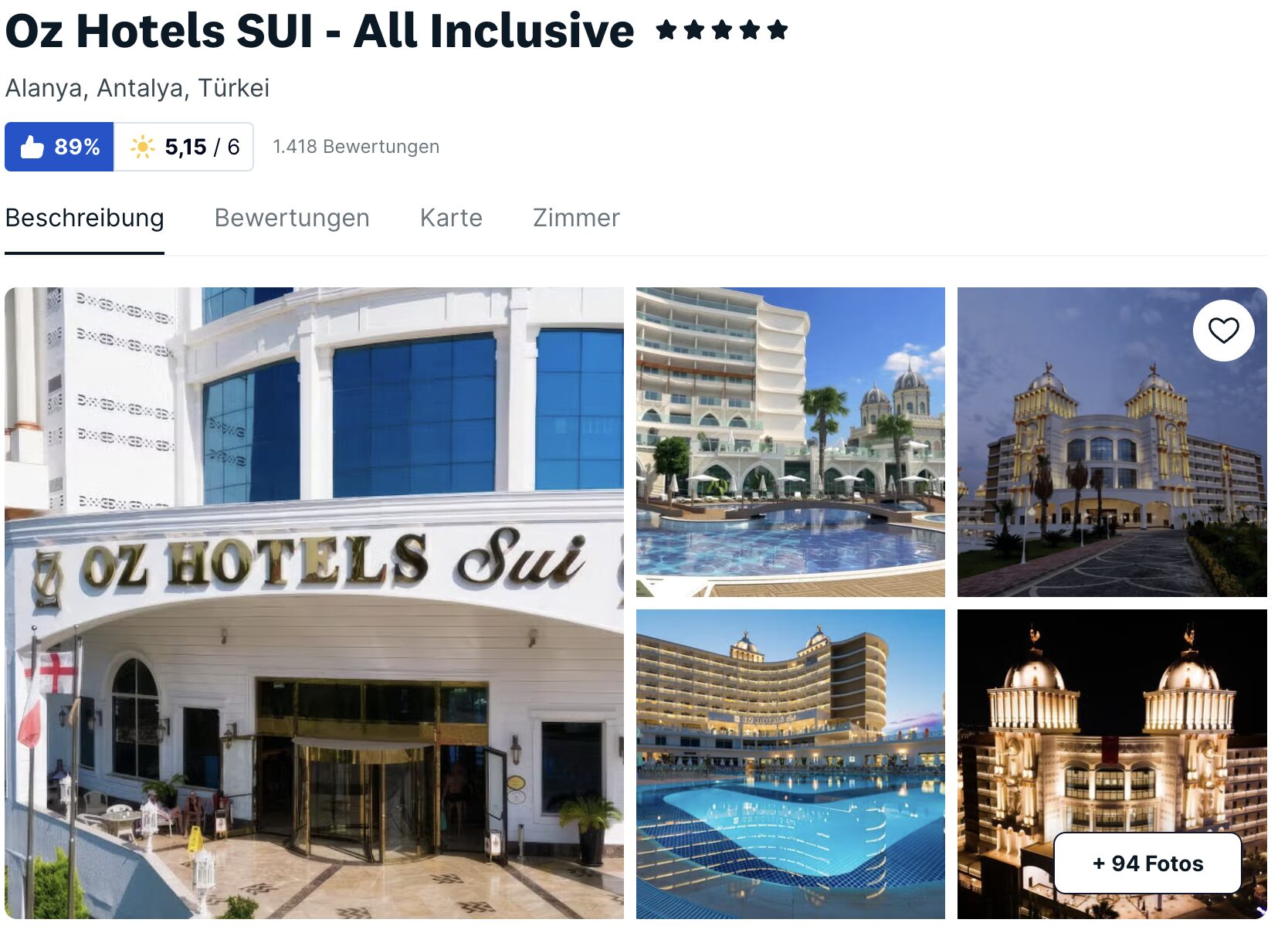 Türkei 5 Sterne Hotel All Inclusive Mit Flug Luxusurlaub in der Türkei - 10 Tage 5* Hotel All Inclusive: 529€