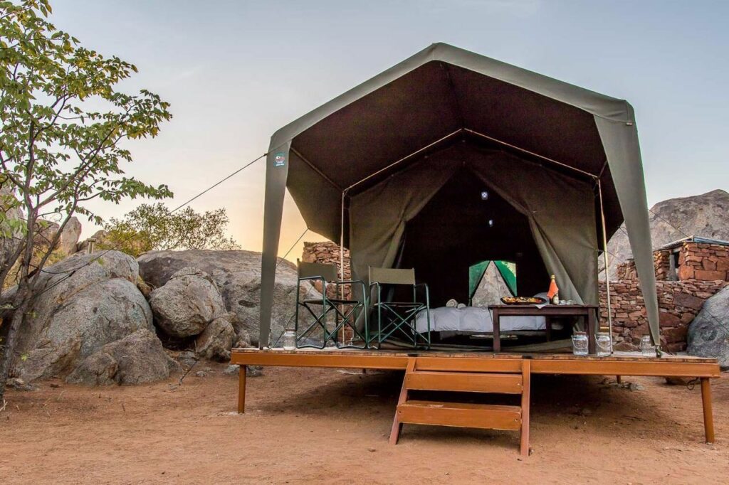 Unterkunft eines Zeltes in der Hoada Campsite, in Namibia