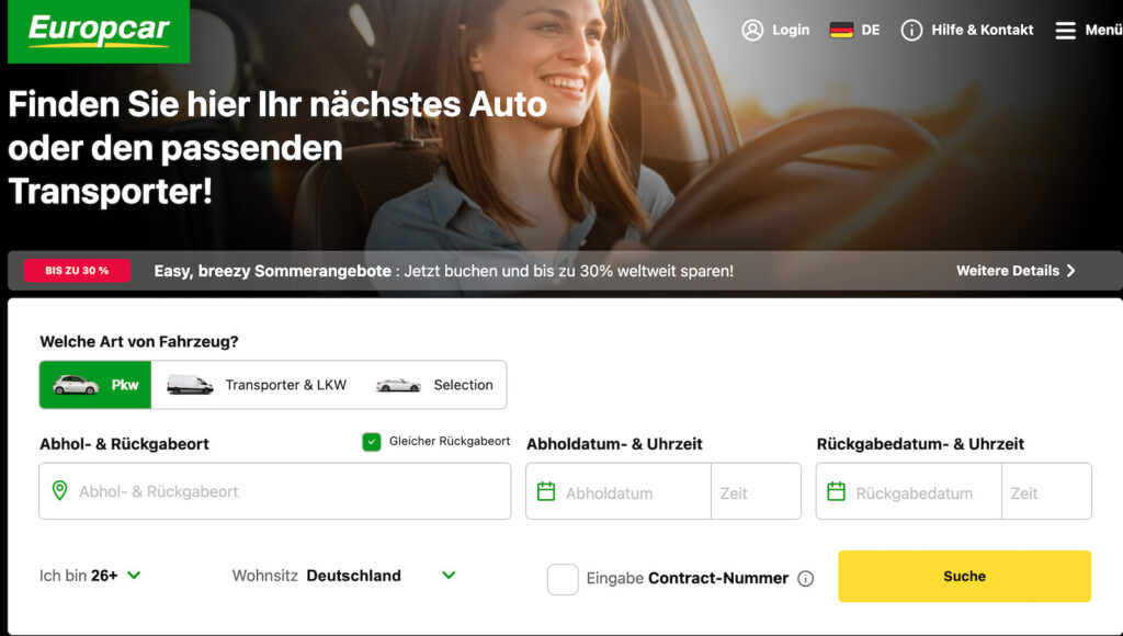 Europcar Startseite