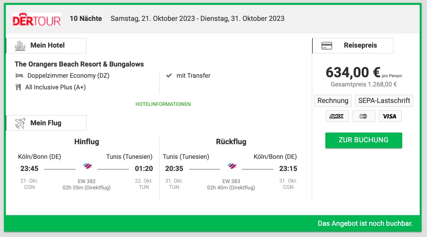 Tunesien All Inclusive -10 Tage im 4* Hotel inkl. Flug ab 634€ p.P.