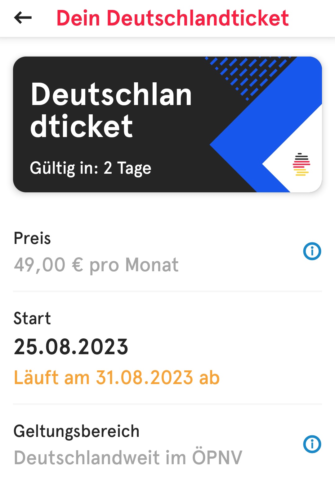 Deutschlandticket bis Ende des Monats zum anteiligen Preis