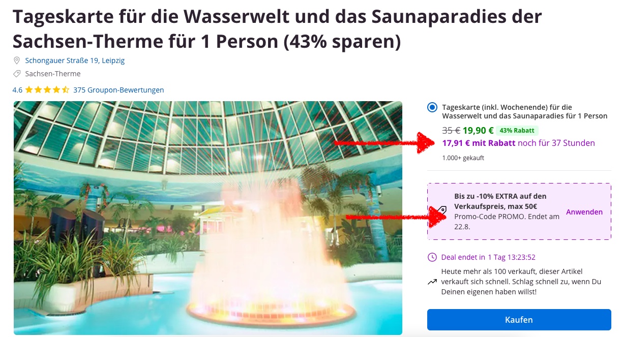 Wunderbar Sachsen Therme Groupon Bilder