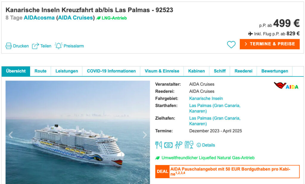 AIDA Kanaren und Madeira Kreuzfahrt