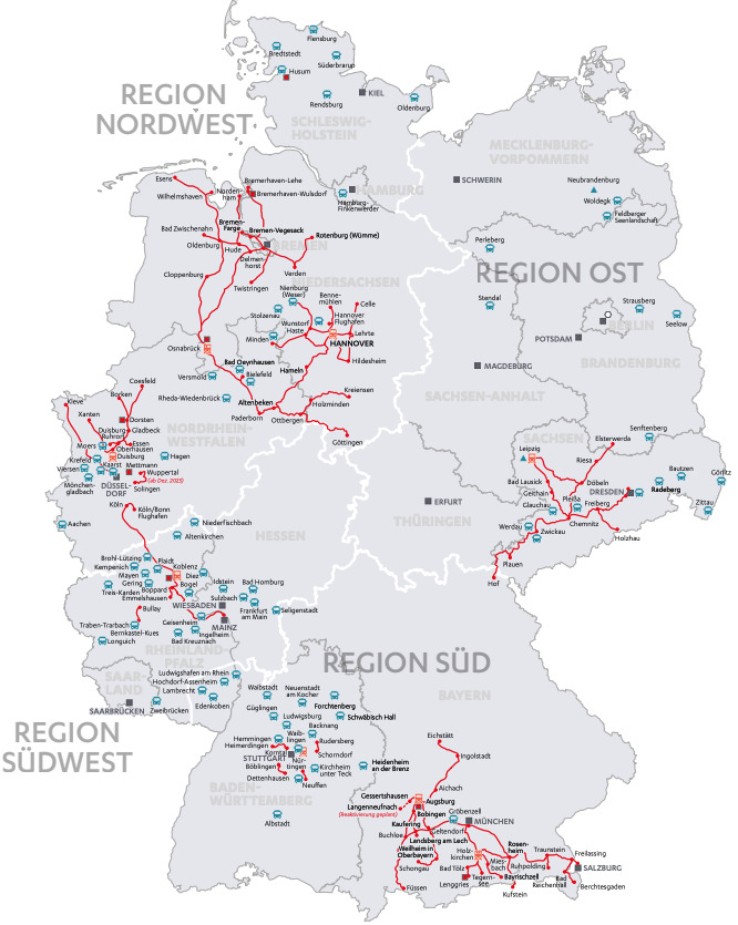 Transdev Streckennetz