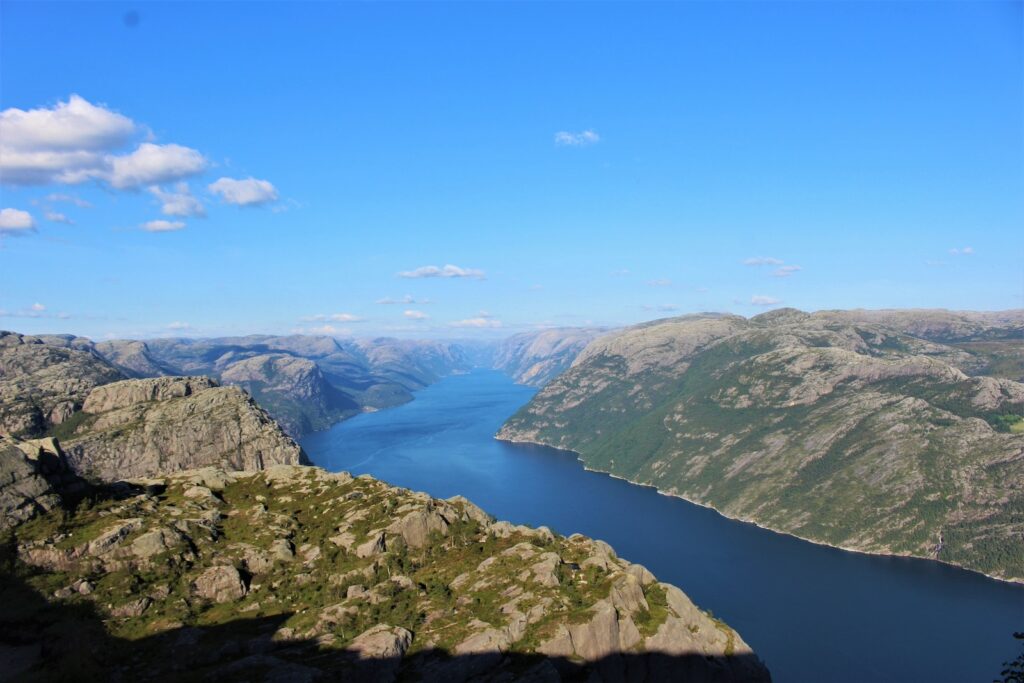 Norwegen, Region Stavanger, Blick über den Lysefjord