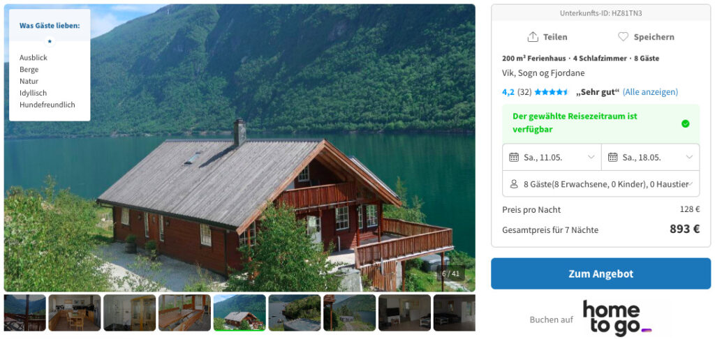 Ferienhaus am Fjord