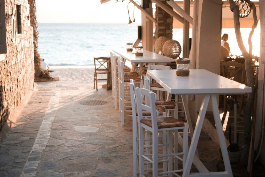 Griechenland, Lokal auf Naxos am Meer