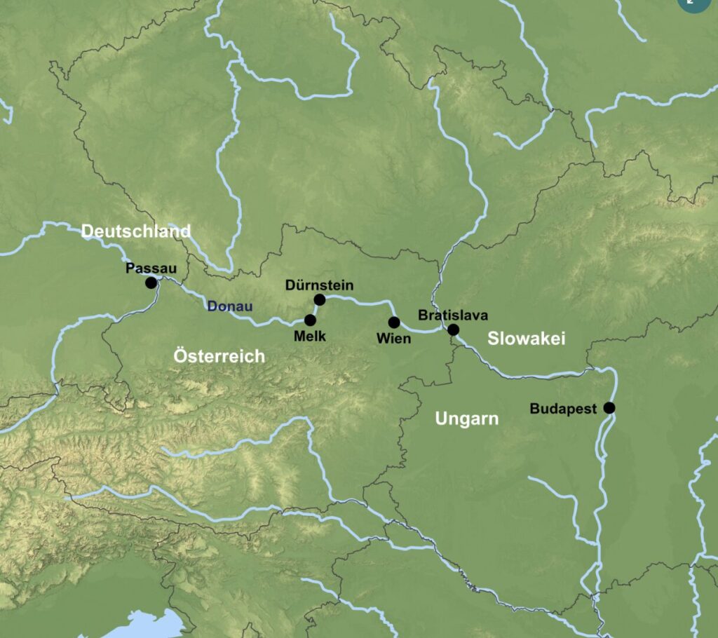 Flusskreuzfahrt auf der Donau – 5 Tage mit Außenkabine und Vollpension ab 454€ p.P.
