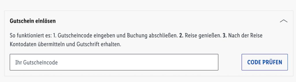 Lidl Reisen Gutscheincode einlösen