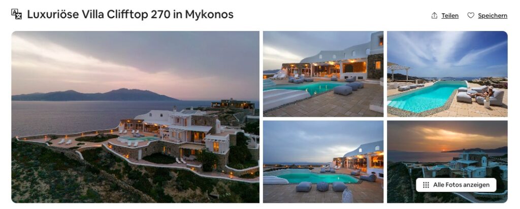 Luxus auf Mykonos: 4 Tage in Villa am Meer ab