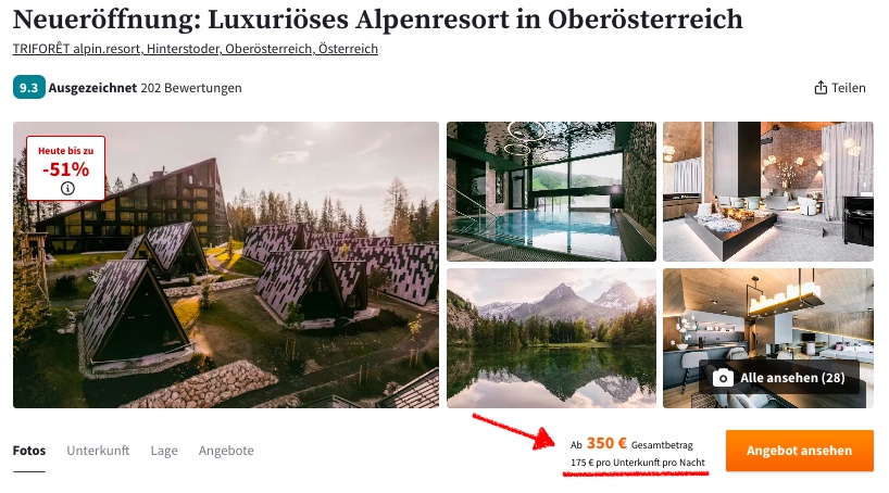 Urlaub in Österreich – 3 Tage im Chalet im neueröffneten Hotel inkl. Frühstück ab 176€ p.P.