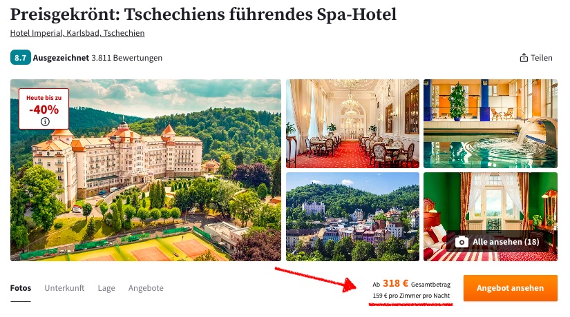 Wellness in Karlsbad – 3 Tage im 5* Hotel inklusive Halbpension, Wellness & Massage ab 199€ p.P.