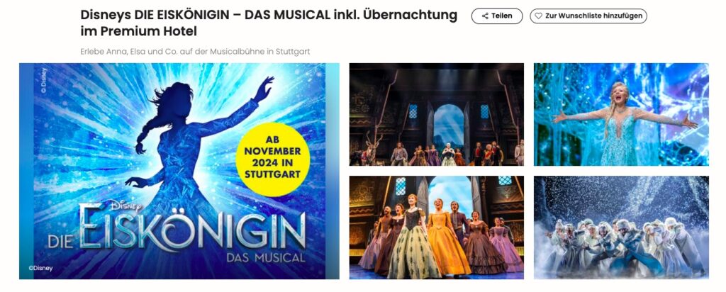 Eiskönigin Musical – Tickets, Hotel und Frühstück ab 99€ p.P.