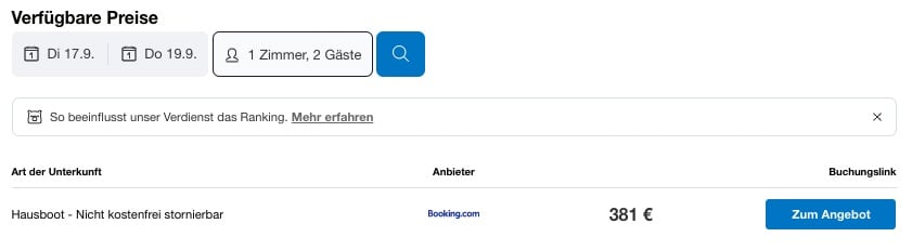 Urlaub auf dem Hausboot: 3 Tage in Hessen ab 191€ p.P.