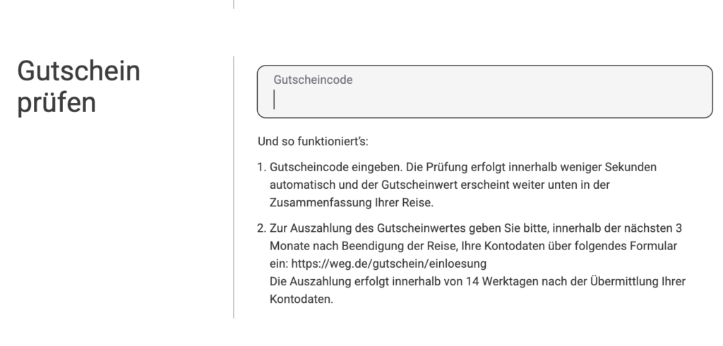 weg.de Gutscheincode einfügen