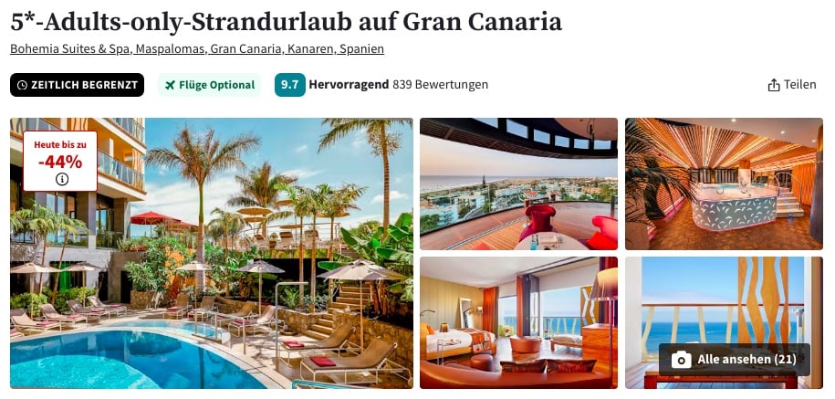 Gran Canaria Kurztrip: 4 Tage im 5* Hotel mit Frühstück ab 225€ p.P. im DZ