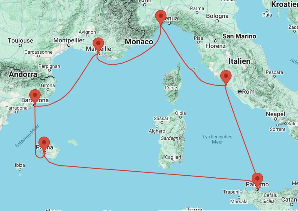 Westliches Mittelmeer Kreuzfahrt: 8 Tage mit Vollpension und Getränkeflatrate ab 654€ p.P.